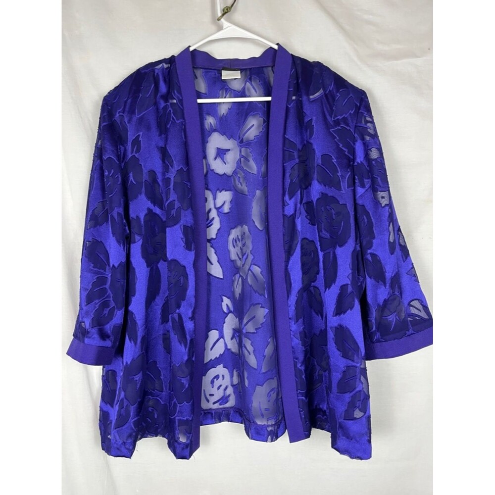 Sheer Purple Floral Salon Studio Lightweight Cardigan